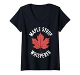 Womens Maple Syrup Whisperer Canada Maple Tree Syrup Maple Syrup V-Neck T-Shirt