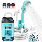 AUTOPkio Douche Camping Portable, Douche Extérieure Améliorée avec Batterie Rechargeable 4500mAh & Pompe IPX7 Imperméable pour Plage, Randonnée, Lavage de Voiture (Bleu)