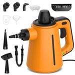 HomHou Handheld Steam Cleaner, Multipurpose Steam Cleaner with 380 Ml Capacity And 10 Accessories, High Temperature Portable Steam Cleaner for Carpet, Toilet, Floor, Oven, Bathroom And Windows(Orange)