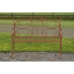 CLP Banc de jardin antique TARA, style villa de vacances, banquette métallique, 113 x 47 cm, 5 couleurs auch choix89 cm - marron ...