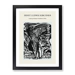 Ludwig Schames Frankfurt By Ernst Ludwig Kirchner Exhibition Museum Painting Framed Wall Art Print, Ready to Hang Picture for Living Room Bedroom Home Office Décor, Black A2 (64 x 46 cm)