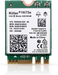 AX1675x Killer Series Upgraded WiFi 6E Adapter | Gaming WiFi Adapter | M.2 Wifi Card | 2.4 Gbps WiFi for PC | Supports Bluetooth 5.3 & Intel, AMD with Windows 10+, Linux (AX1675x).[V1152]