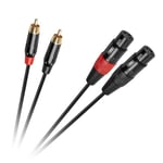 Jungiamiskaapeli XLR - 2RCA, 1m, musta