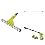 Ryobi - Pistolet Haute-Pression Sans Fil 18V ONE+ 22bar 182L - Buse 3-en-1 - Nettoyeur Toute Surface - Tuyau 6m avec Crépine et Filtre - Livré avec 1 Raclette, 1 Lance d'extension 12 m, 1 Batterie 2,5