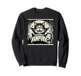 Funny Vampire Cat, Halloween, Love Cats with Attitude Sweatshirt