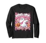 BOO JEE Ghost Halloween Cute Girl Ghost Coffee Pumpkin Latte Long Sleeve T-Shirt