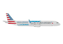Herpa Maquette Avion American Airlines Airbus A321, Medal of Honor – N167AN, echelle 1/500, Model, pièce de Collection, d'avion sans Support, Figurine Metal