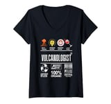 Womens Vulcanologist Job Definition Skills Coffee Wine Sarcasm V-Neck T-Shirt