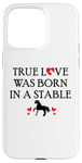 iPhone 15 Pro Max Barn Horse Design Horse Girls True Love Was Born in a Stable Case