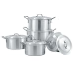 SAUCEPAN PAN SET 5PC ALUMINIUM CASSEROLE STOCK POT SAUCE POT COOKWARE SET