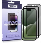 FoneKit Privacy+ Full Cover -skyddsglas, iPhone 16 Pro, svart