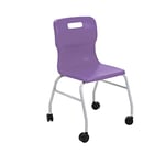 Office Hippo Classroom Desk Chair on Wheels, Purple, 52 x 49.5 x 83 cm