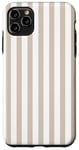 Coque pour iPhone 11 Pro Max Joli motif rayé neutre beige clair lignes verticales