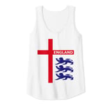 Womens England Flag & Lions. Football Fan, England Supporter Tank Top