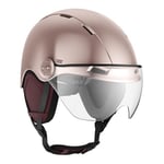 CASR Style - Casque Lifestyle Urbain pour Vélo & Trottinette Electrique - Visière Transparente & Cache-Oreille Amovibles - Confort Optimal pour Homme & Femme - Rose - Taille L