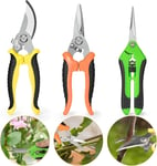 Secateur De Jardin Petit C Aux Jardinage Branche Antidérapante Sécateur C Aux De Jardin Avec Poignée De Verrouillage Pour Tailler Les Arbres, Cueillir Les Fruits, Tailler Les Fleurs 3 Pack