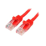 StarTech.com CAT5e Cable - 10 m Red Ethernet Cable - Snagless - CAT5e Patch Cord