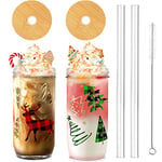 Christmas Mason Jar Cups, 24oz Christmas Mug with Lid and Straw Christmas Tumbler Drinking Glasses Coffee Cups Cookie Jar Decor Glassware Water Bottles Xmas Home Decorations Gift for Women Kids Men