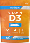 Vitamin D Tablets 4000IU | 400 Count | High Strength Vitamin D3 Supplement | Veg