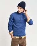 GANT - Bomullsgenser med half-zip til herre vintage blue