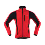 SHIPS Veste de Cyclisme VTT, Maillot de Vélo, Veste de Cyclisme en Jersey Réfléchissant à 3 Couches de Chaleur en Polaire Imperméable, Automne et Hiver (M-3XL),Rouge,L