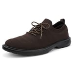 konhill Chaussures de Marche Respirantes pour Hommes - Chaussures de Tennis Confortables en Forme de Chaussette Baskets de Sport Athlétiques Antidérapantes en Maille Douce EU46.5 Brun