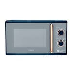 Tower T24038MNB Cavaletto Manual Microwave with 5 Power Levels AND 35 Minute Timer, 800W, 20L, Midnight Blue AND Rose Gold