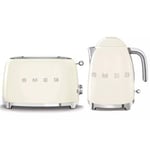 SMEG KETTLE  &  2 SLICE TOASTER - CREAM