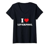 Womens I Love Liverpool V-Neck T-Shirt