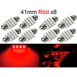 Spollampa 41mm 42mm Röd LED 2835SMD 8-pack C5W SV8.5 red 30