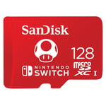 Carte mémoire micro SD SanDisk 128 Go rouge pour Nintendo Switch - UHS-I U3 - microSDXC