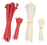 Deltaco Cable ties  100mm & 200mm  200-pack  red / white