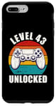 iPhone 7 Plus/8 Plus Level 43 Unlocked Funny Video Gamer 43 Birthday 43 Year Old Case