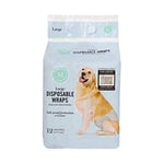 Martha Stewart for Pets Lot de 1 12 Couches jetables pour Chiens mâles, étanches et absorbantes, Taille L, 45,7 à 68,6 cm, Gris