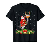 Xmas Decor Lights Funny Santa Riding Emu Bird Christmas T-Shirt