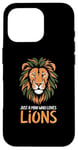 Coque pour iPhone 16 Pro Visage de lion drôle Meme Lions Citations Just A Man Who Loves Lions