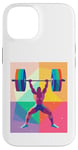 Coque pour iPhone 14 Musculaire Guy Overhead Pressing a Massive Barbell