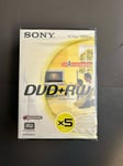 X5 Sony DVD-RW Re-Recordable AccuCORE | 4.7GB/120 DMW120AD2 | BRAND NEW SEALED