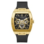 Montre Homme GUESS PHOENIX GW0202G1 Multifonction Silicone Noir d'Or