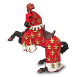 Papo- Cheval du Prince Philippe Rouge Le Monde Medieval Figurine, 39257