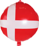 Ballon, folie, Dannebrogs flag, Ø45 cm, 1 stk.