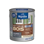 RIPOLIN - Peinture pour Bois Intérieur/Extérieur - Sans Sous-couche Ultra-couvrant - Résiste aux Intempéries, UV et Chocs - Protège et Magnifie - Lessivable - Satin - 2,5L - Gris Ardoise