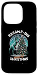 Coque pour iPhone 14 Pro Balade autour du dinosaure de Noël