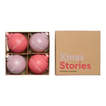 Design Letters-Xmas Stories Julekugler 6 cm 4-pak, Rosa