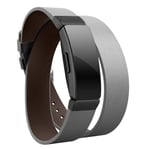 Fitbit Inspire / Inspire HR äkta läder klockband - Grå / Svart Spänne