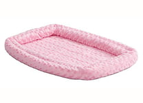 MidWest Homes for Pets Bolster Dog Bed 45.72 cm (18-Inch) Long Fleece Dog or Cat Bed w/ Comfortable Bolster; Ideal for "Toy" Dog Breeds & Fits Most 45.72 cm Crates; Machine Wash & Dry; Pink; 40318-PS,