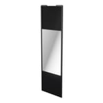 Porte de placard coulissante avec miroir noir mat profil noir GoodHome Arius H. 248,5 x L. 77.2 cm + amortisseurs