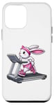 Coque pour iPhone 12 mini Lapin de Pâques sur tapis roulant Gym Fitness Entraînement