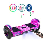 QINGMM Hoverboard,with Bluetooth Speaker And LED Lights Self-Balancing Car,8" All Terrain Intelligent Electric Scooter,for Kids And Adults,purple