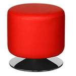 Premier Housewares 2402714 Tabouret de Bar Cylindre en Effet Cuir Rouge